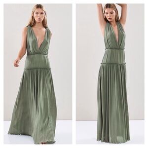 Reiss Gigi pleated maxi dress